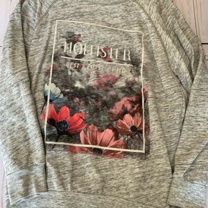 Hollister Gray Floral Sweatshirt
